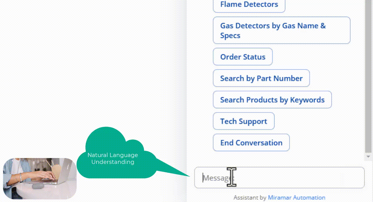 Chatbot looking for product based on part number